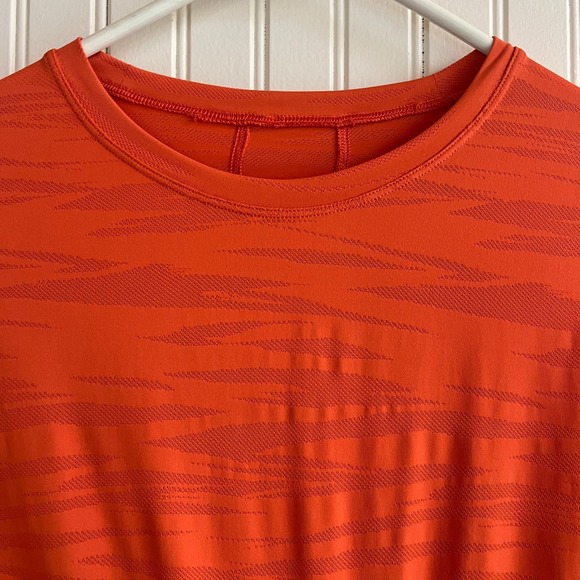 Lululemon **Muscle Love** Long Sleeve Shirt *Tiger Mesh Warm Coral Orange W3EVLS - Picture 3 of 13